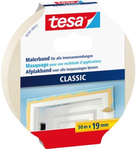 AFPLAKTAPE TESA 19MMX50M CLASSIC CREME 1 STUK