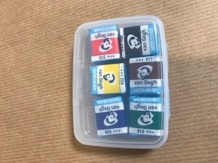 VAN GOGH AQUAREL NAPJES 6 STUKS IN PLASTIC DOOSJE